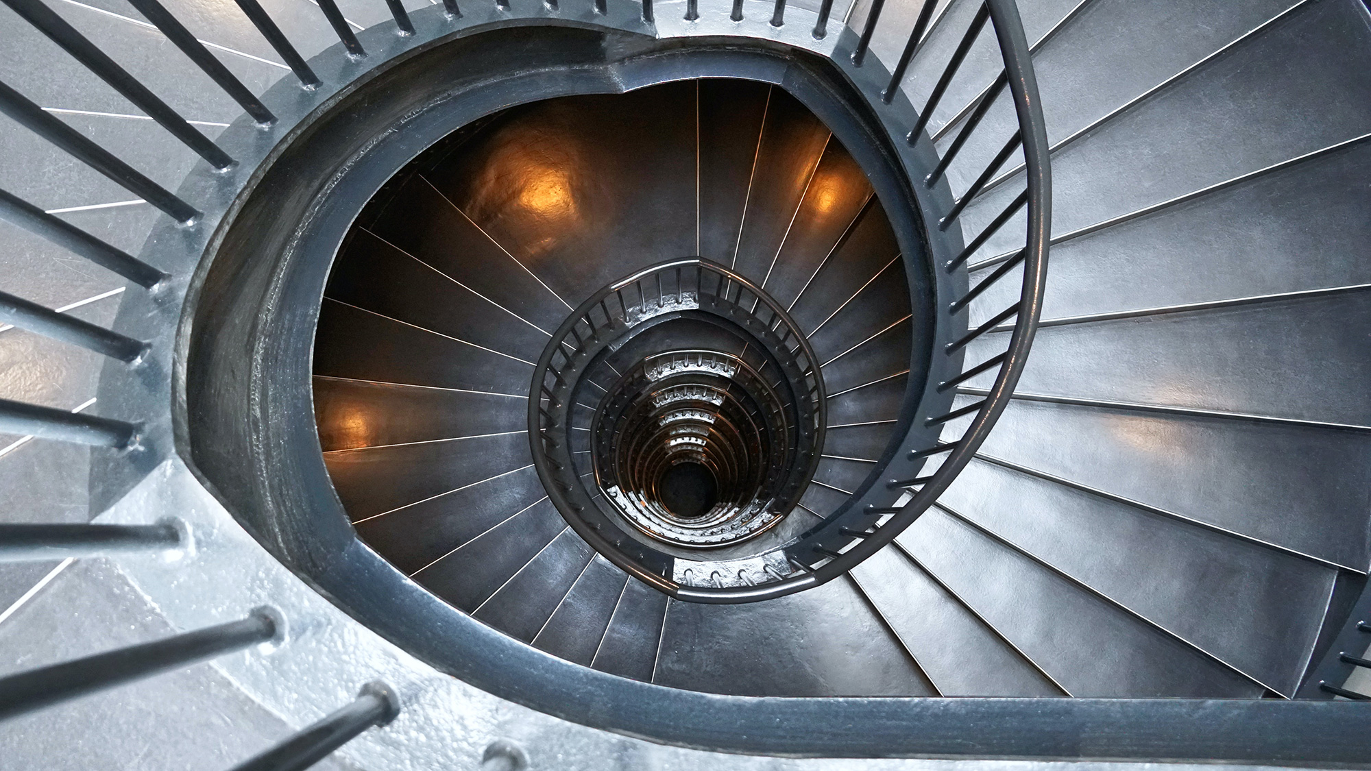 A staircase of the Zeitz Museum in Cape Town, South Africa